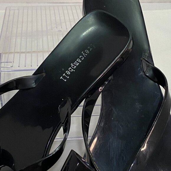 Jeffrey Campbell Jelly Bow Thong Slide Sandals Black Size 10 - Picture 10 of 10